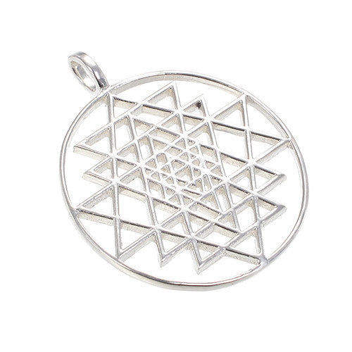 Sri Yantra  sterling silver pendant- Jai 108 Presents