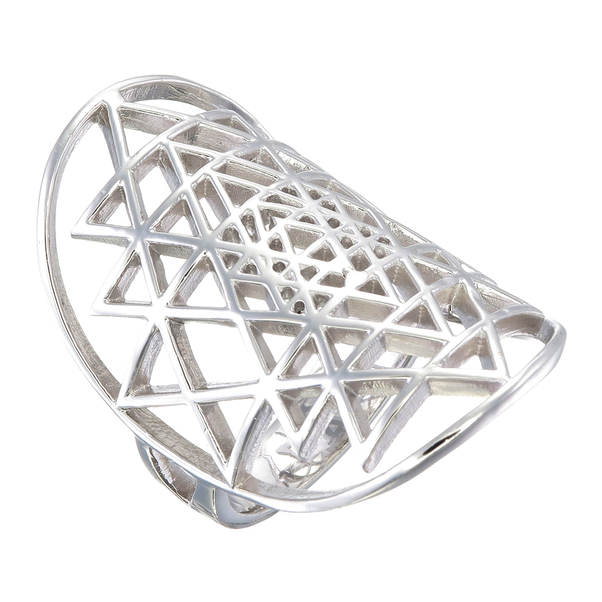 sri yantra sterling silver ring