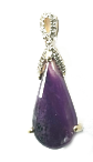 18K Gold Purple Sugilite and Diamond Pendant